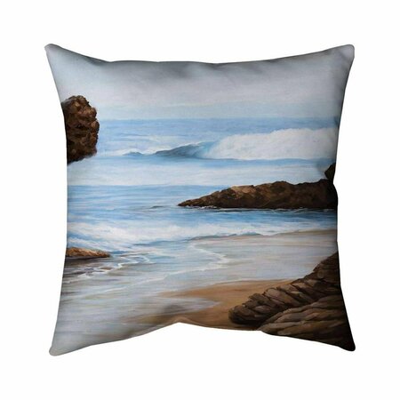 FONDO 26 x 26 in. Rocks & Seaside-Double Sided Print Indoor Pillow FO2772456